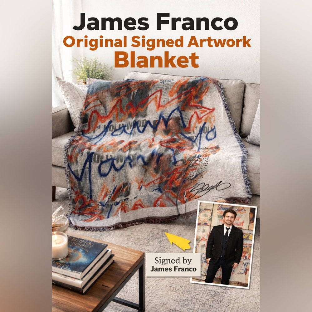 James Franco Original Signed Artwork Blanket